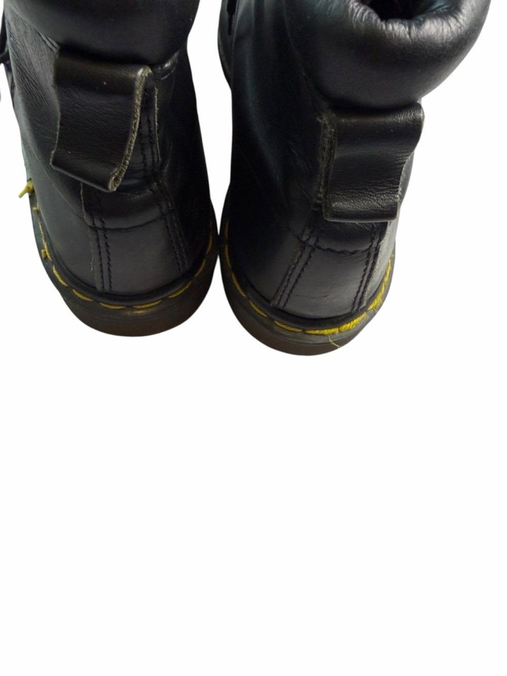 Vintage Martens Boots Black Leather 6-Eye Padded Collar made in England men 10 - Picture 3 of 8